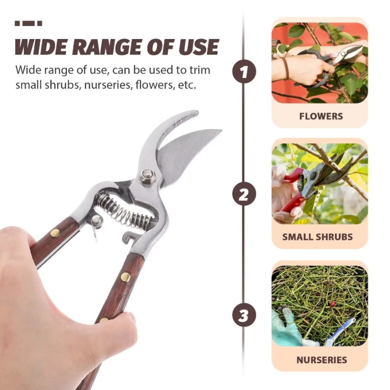 Bonsai Garden Knife - 1Pc Wood Handle Pruning Shears Stainless