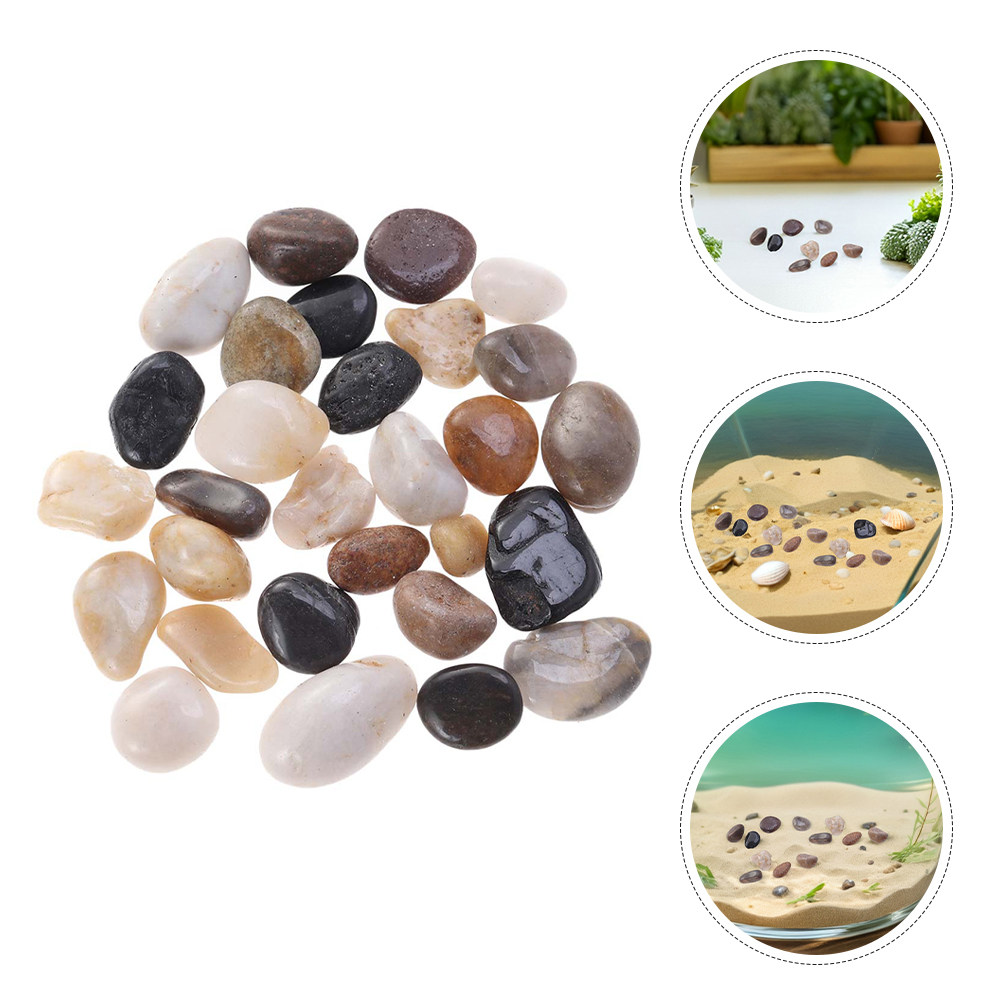 Bonsai Garden Fountain - 1Set River Rocks Polished Natural Colorful