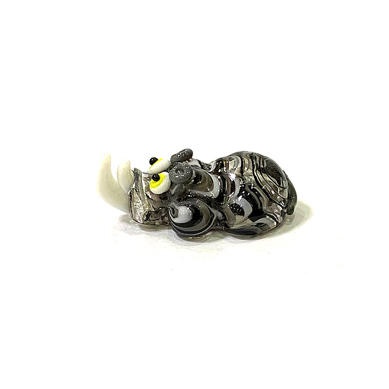 Miniature Glass Rhino Figurine - Bonsai Garden In Japan recension och pris
