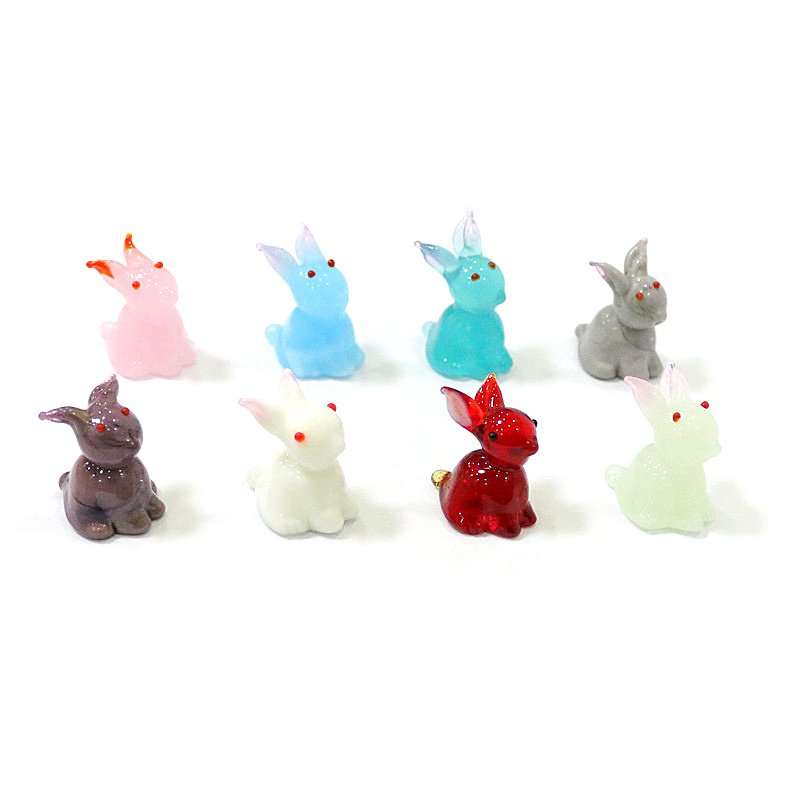 2pcs Mini Glass Bunny Figurine - Bonsai Garden In Japan recension och pris