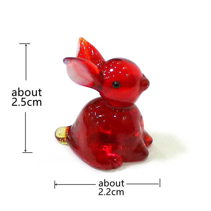 2pcs Mini Glass Bunny Figurine - Bonsai Garden In Japan recension och pris