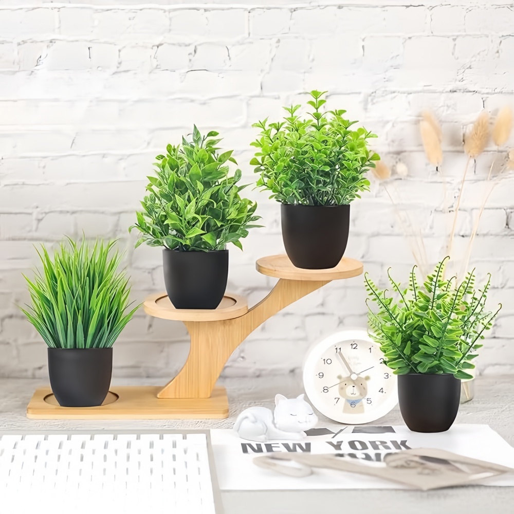 4pcs/set Mini Artificial Plant - Bonsai Garden Accessories recension och pris