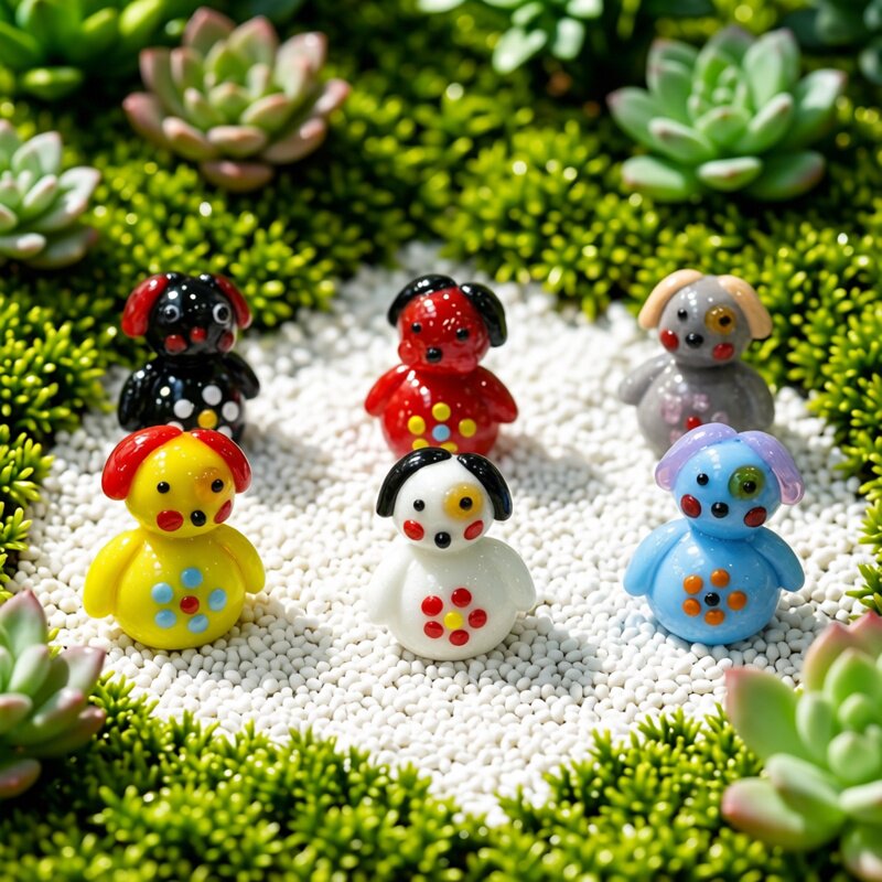 Cute Handmade Mini Glass Dog F - Bonsai Garden In Japan recension och pris