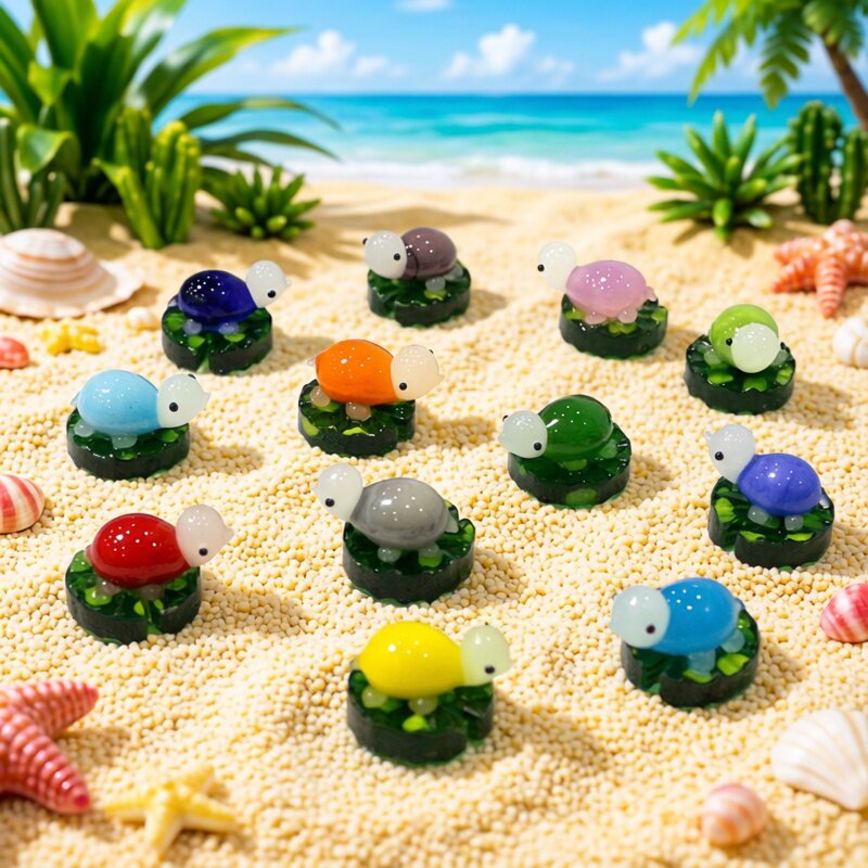 2pcs Colorful Mini Turtle Stat - Bonsai Garden In Japan recension och pris