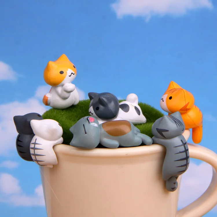 6Pcs/Set Cartoon Lucky pvc Cat - Bonsai Garden In Japan recension och pris
