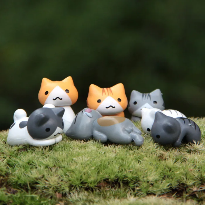 6Pcs/Set Cartoon Lucky pvc Cat - Bonsai Garden In Japan recension och pris